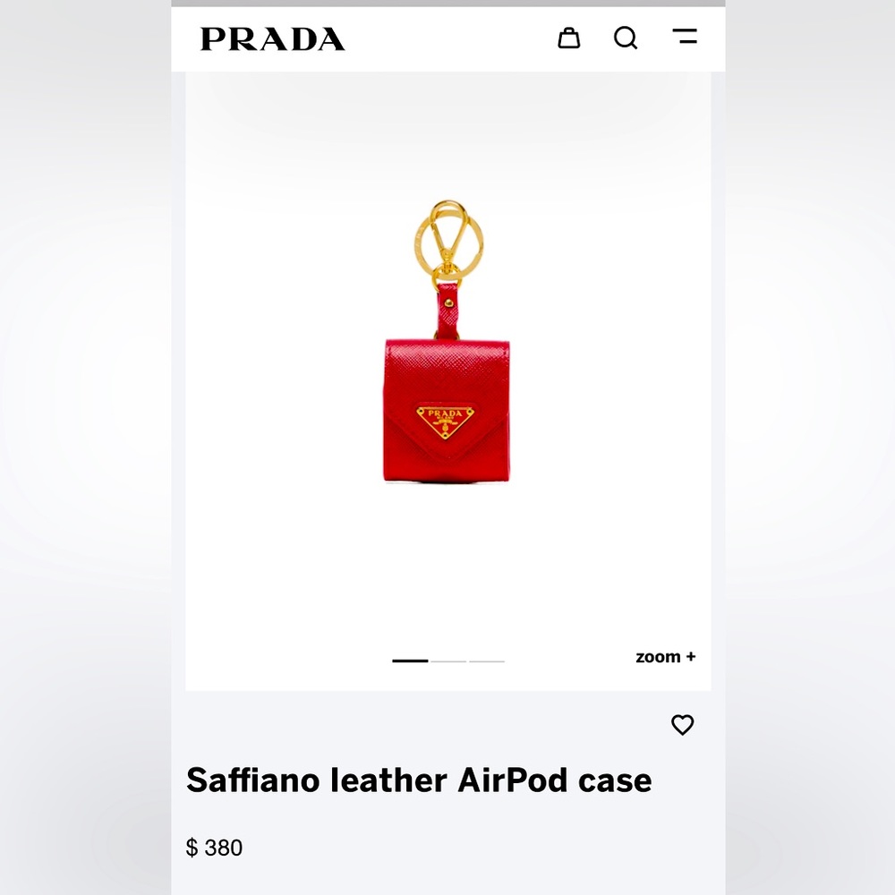 Prada Saffiano Red Leather AirPod Case